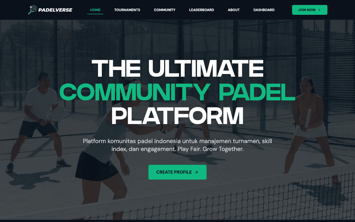 Padelverse website